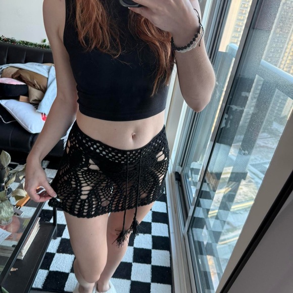 Black Crochet Skirt - Picture 4 of 4